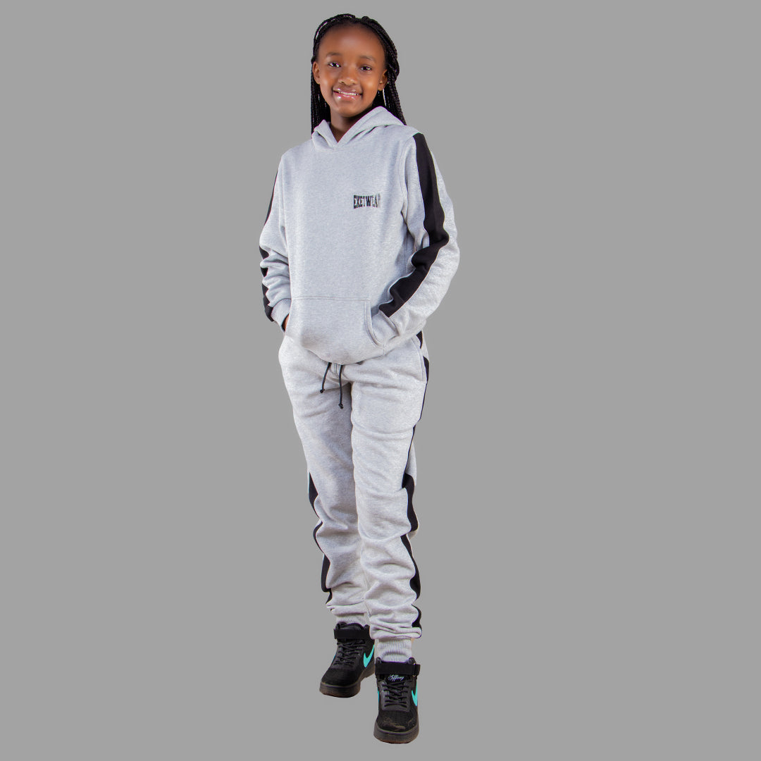 Kids Light Grey Hoodie Set