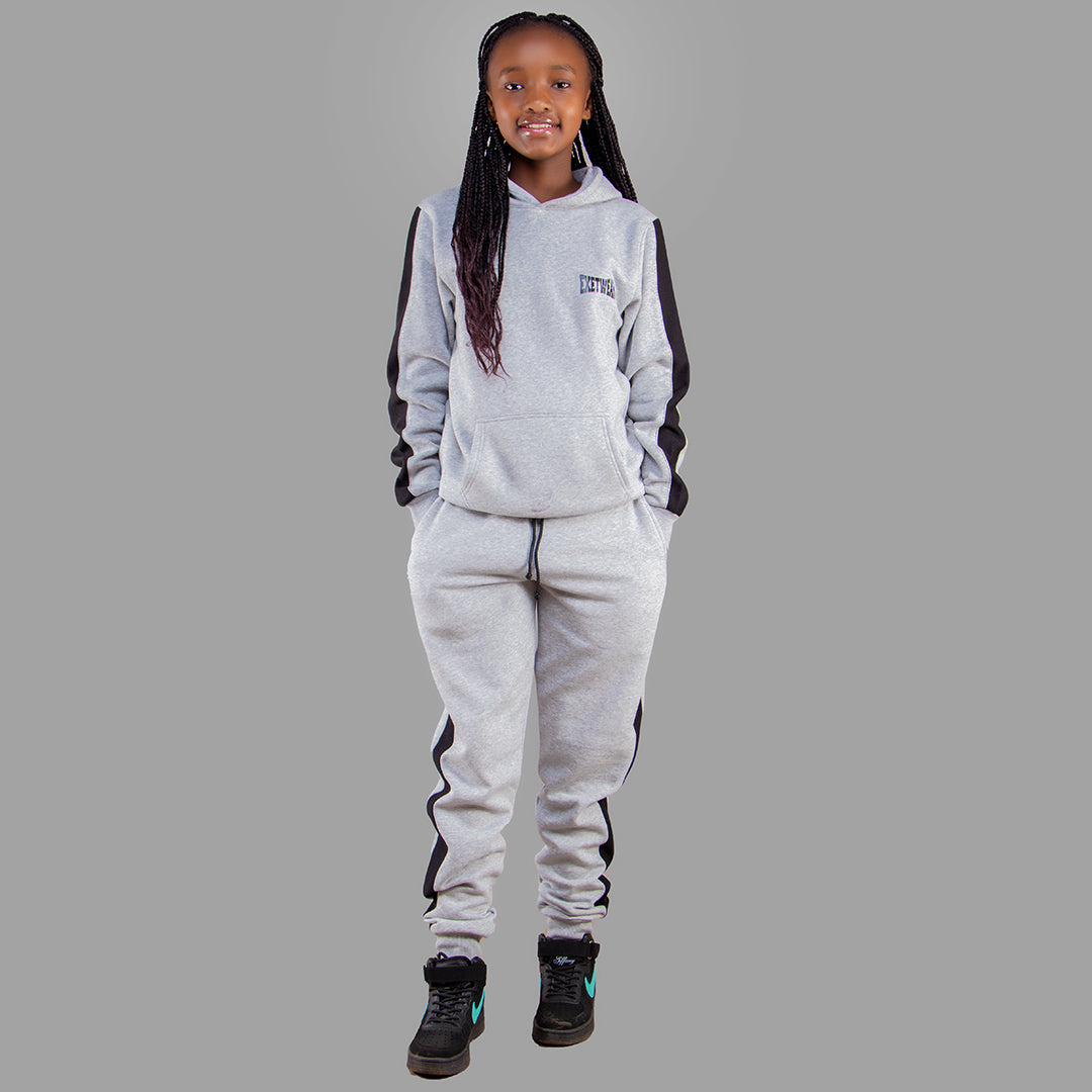 Kids Light Grey Hoodie Set