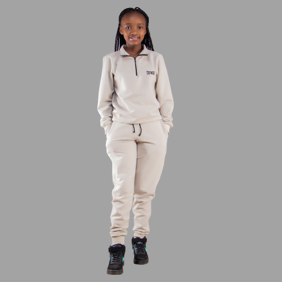 Kids' Beige Sweatshirt Set