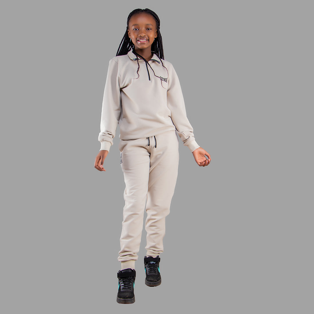 Kids' Beige Sweatshirt Set