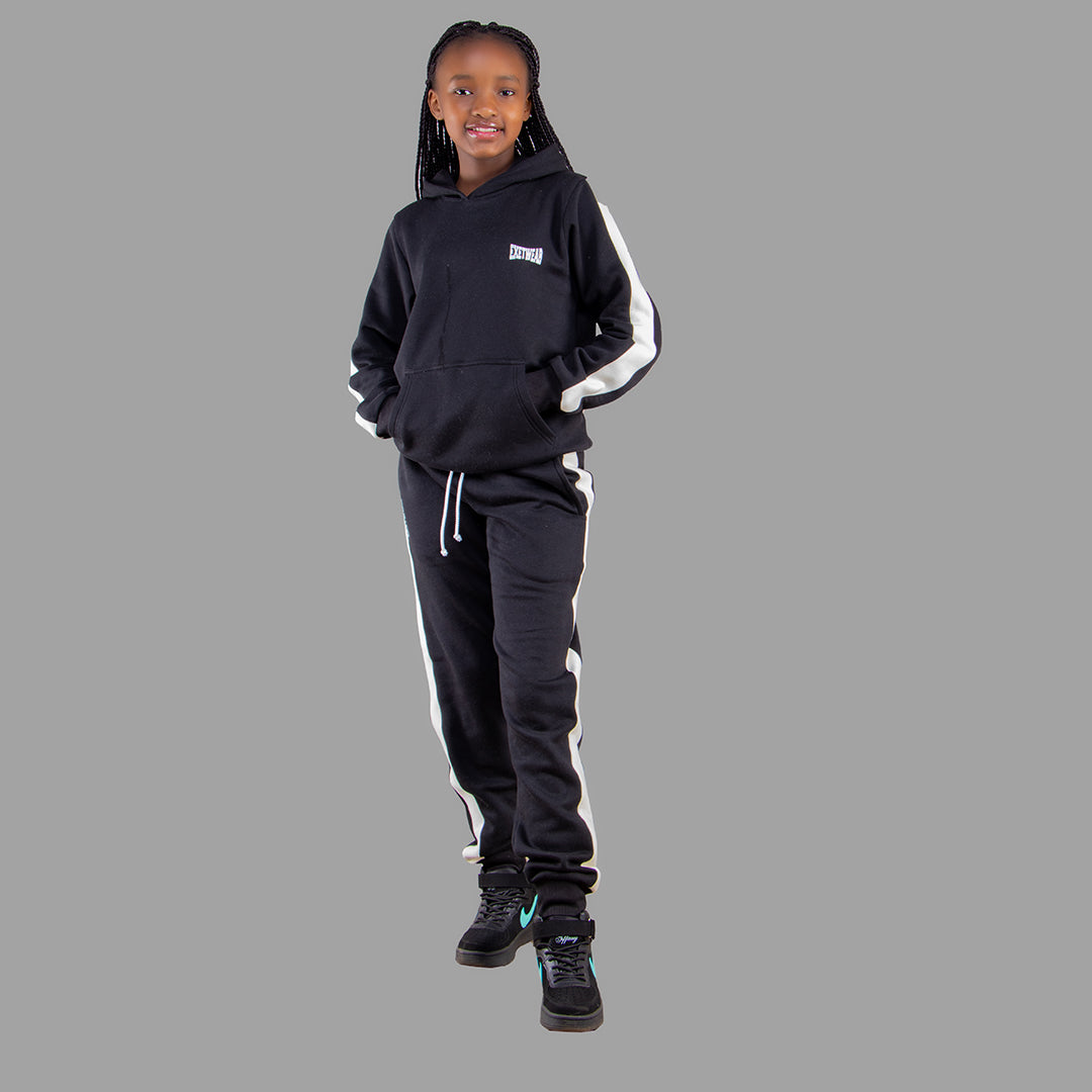 Kids Black Hoddie Set