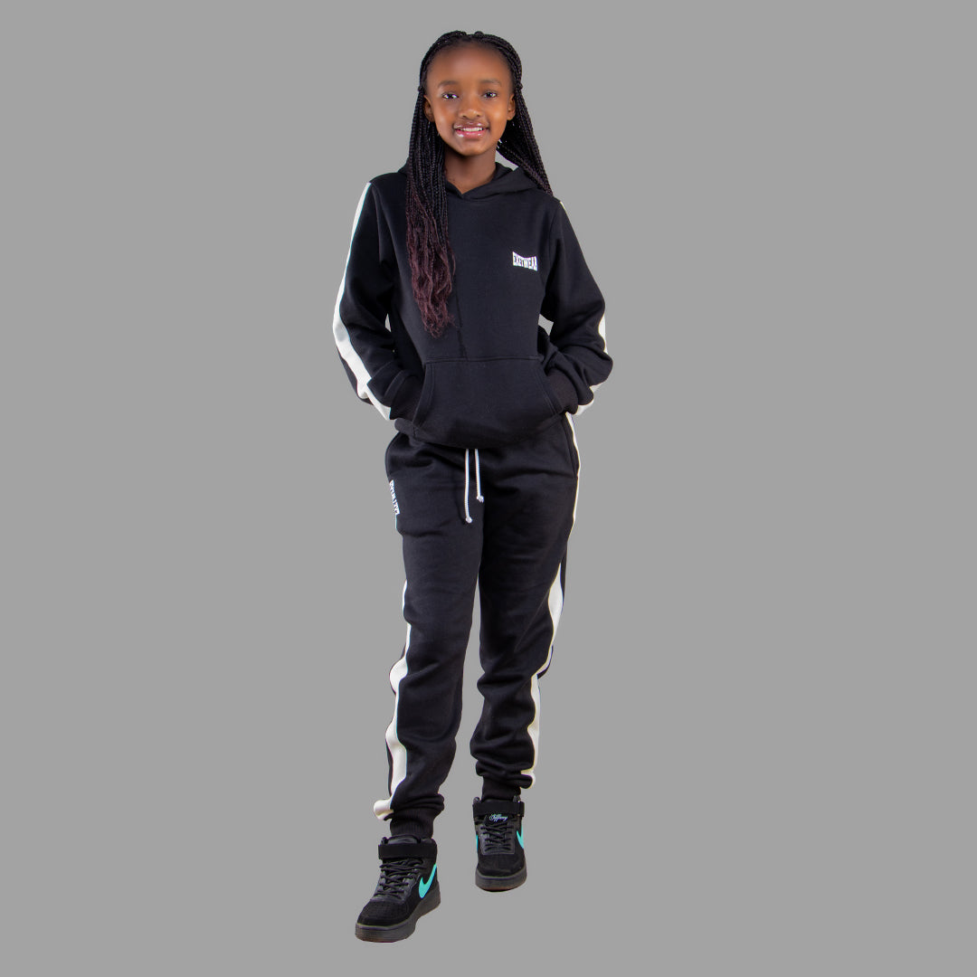 Kids Black Hoddie Set