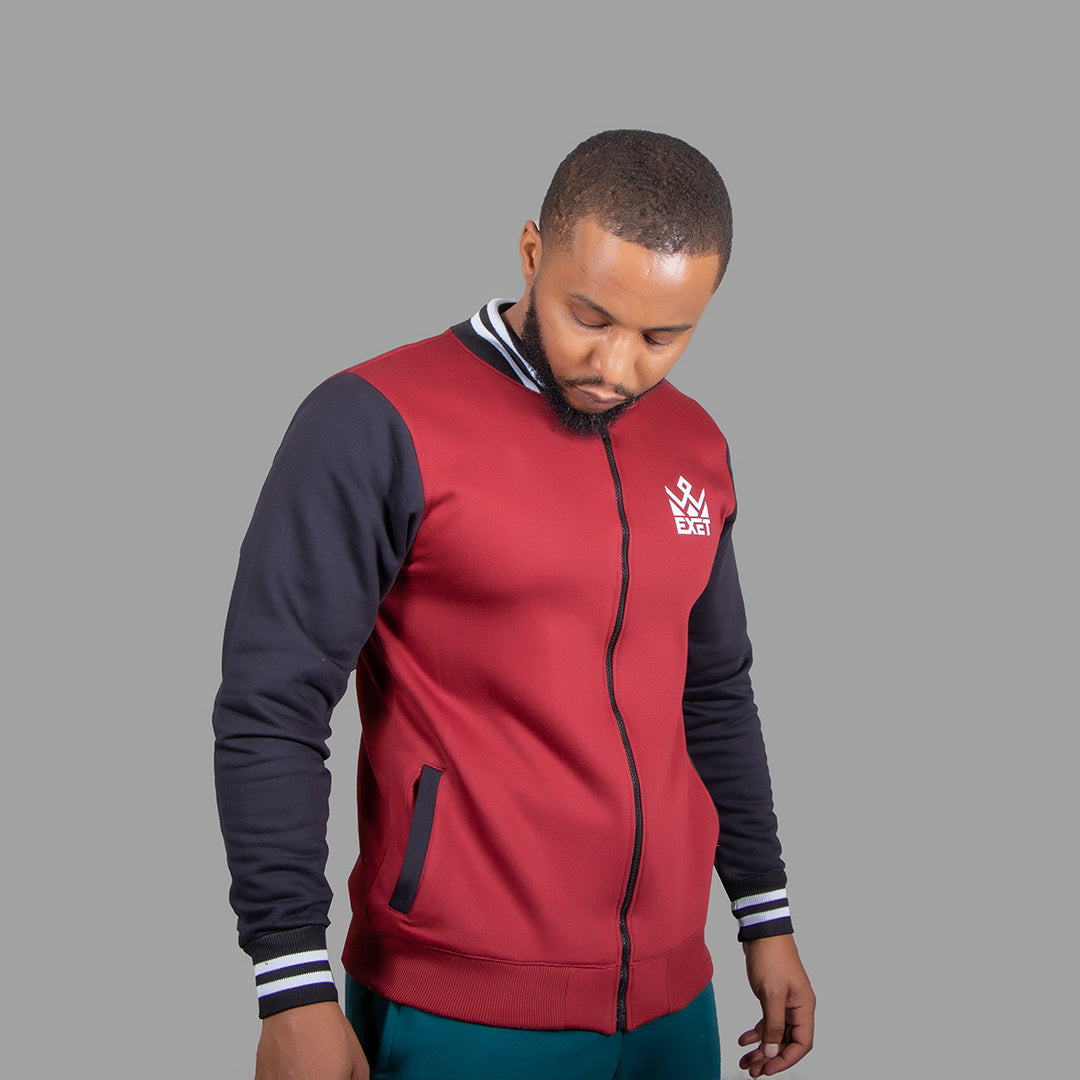 Men College Jacket (Marron/Black)