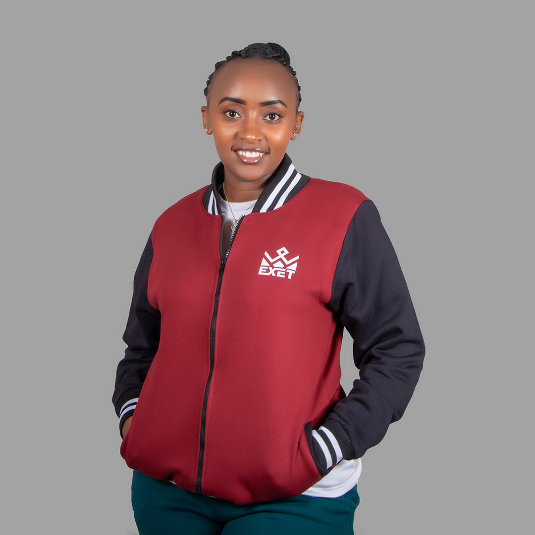 Women College Jacket (Maroon/Black)