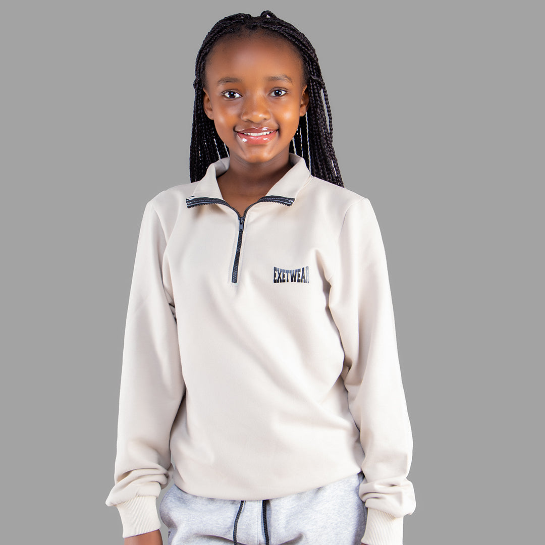 Exetwear Kids'/Teen Beige Sweatshirt.