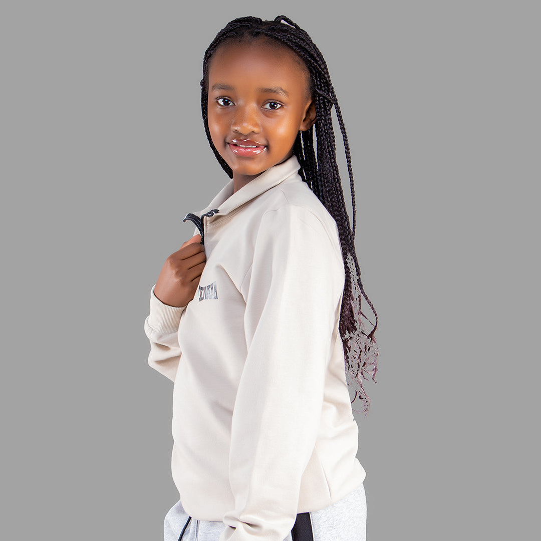 Exetwear Kids'/Teen Beige Sweatshirt.