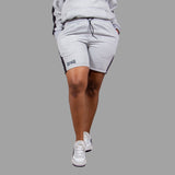 Women Shorts (Light Grey/Black Stripe)