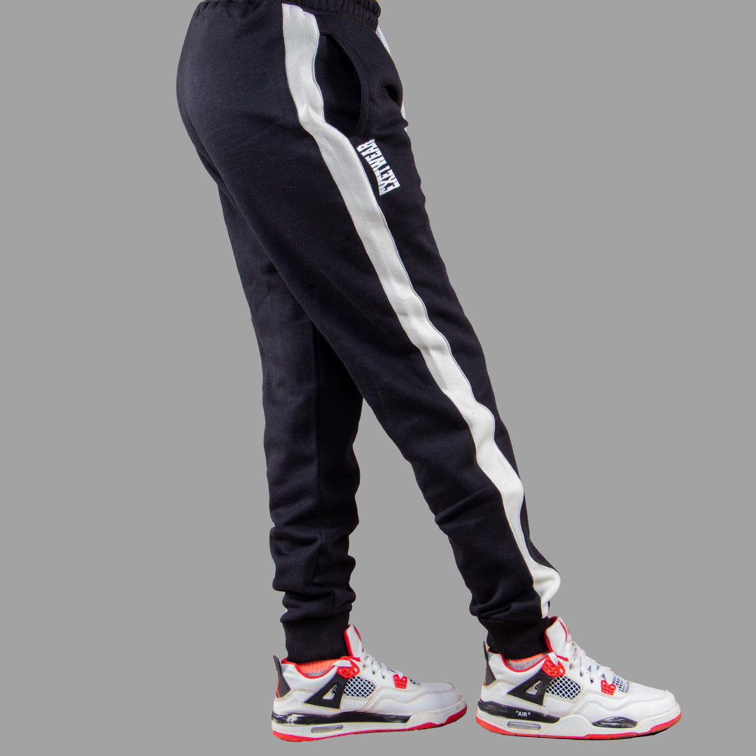 Exetwear Kids'/Teens' Black Sweatpants with White Stripes