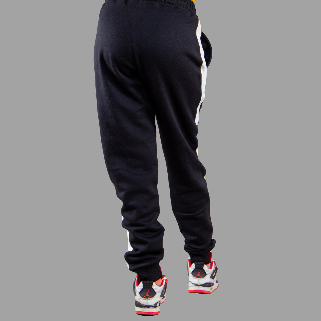 Exetwear Kids'/Teens' Black Sweatpants with White Stripes