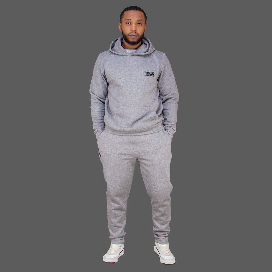 Exetwear Men's Grey Hoodie Set