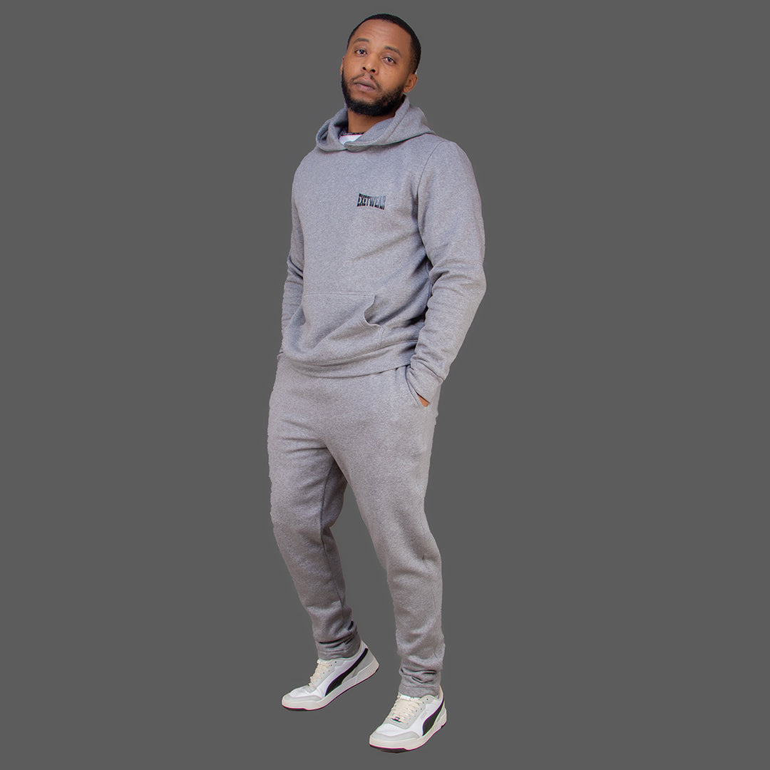 Exetwear Men's Grey Hoodie Set