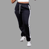 Black Women Sweatpants (White Stripes)
