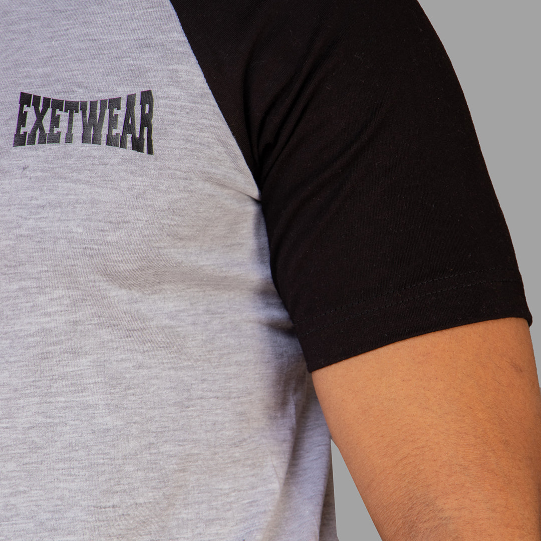 Men T-shirt (Grey Black Raglan Sleeves)