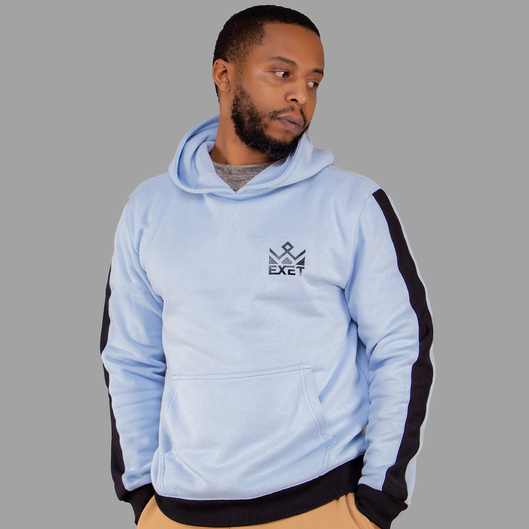 Exetwear Hoodie in Sky Blue (Black Stripes)