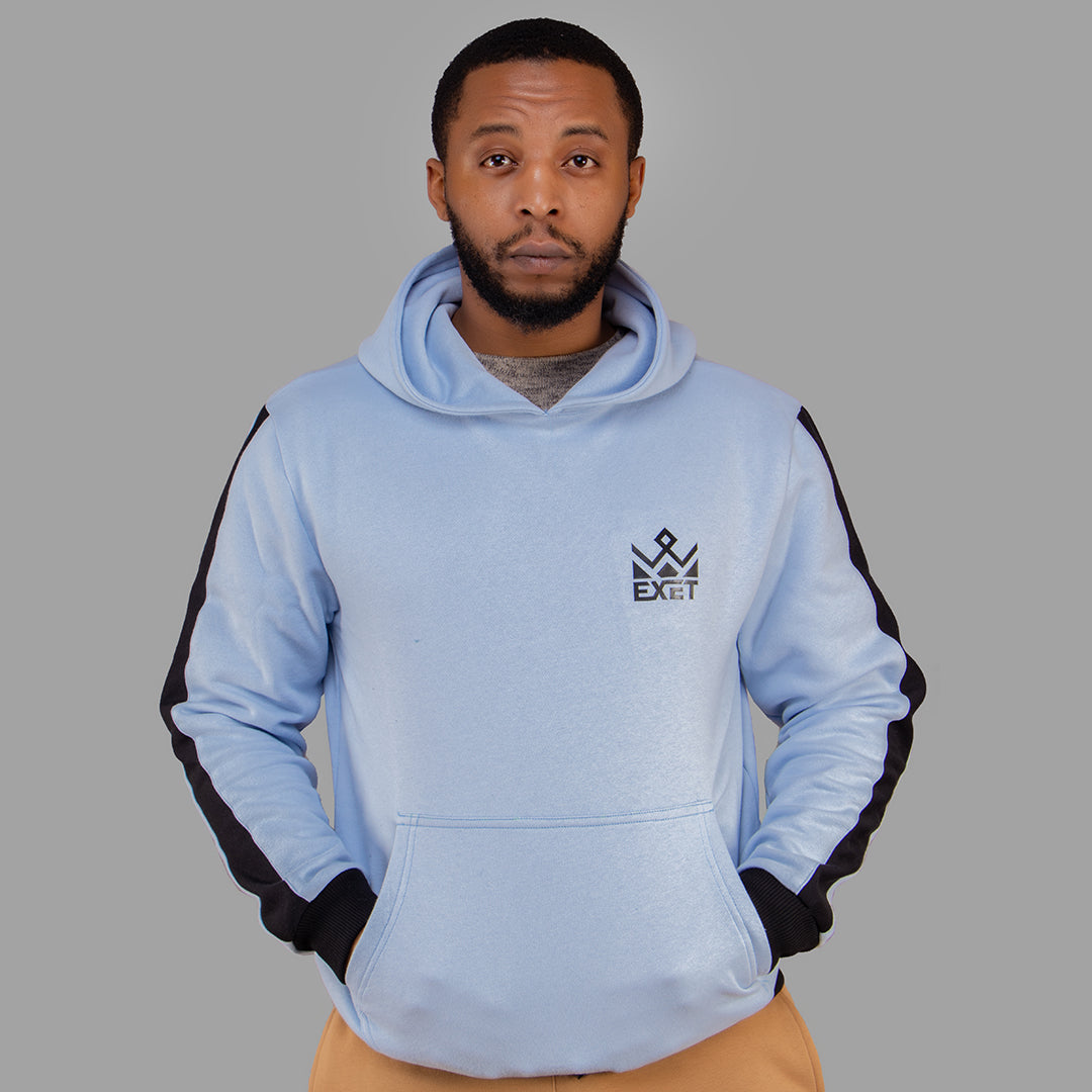 Exetwear Hoodie in Sky Blue (Black Stripes)