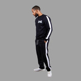 Men's Crewneck Sweatshirt Set in Black with White Stripes