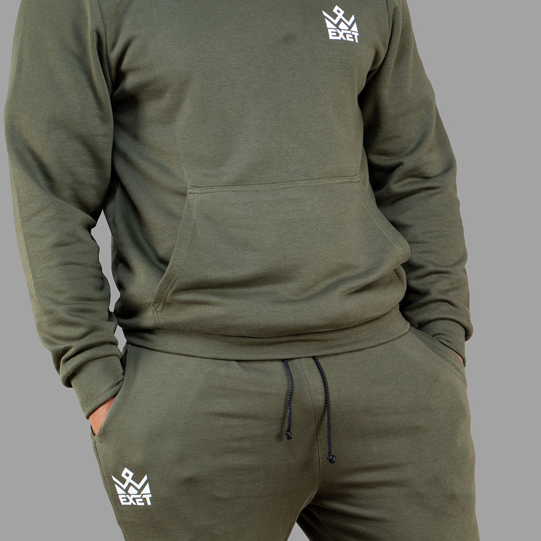 Exetwear Men's Juggle Green Hoodie Set