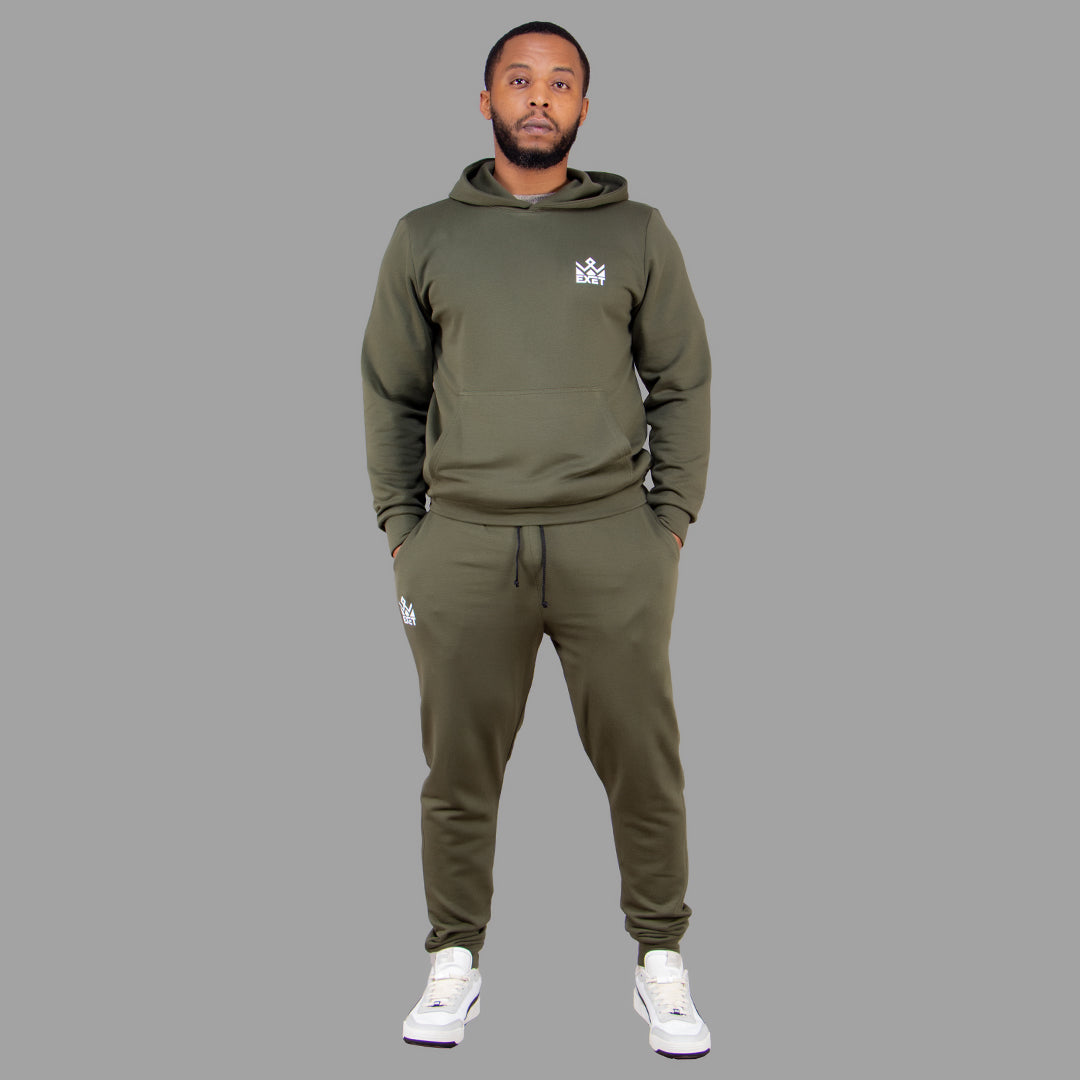 Exetwear Men's Juggle Green Hoodie Set