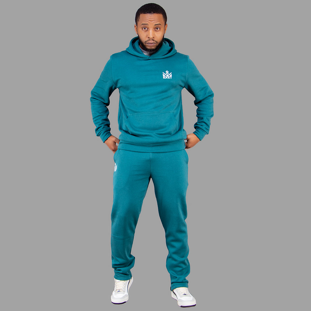 Exetwear Men's Jade Green Hoodie Set