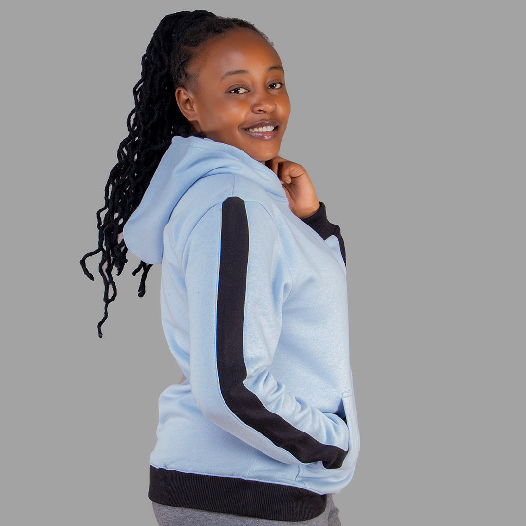 Exetwear Sky Blue Hoodie (Black Stripes)