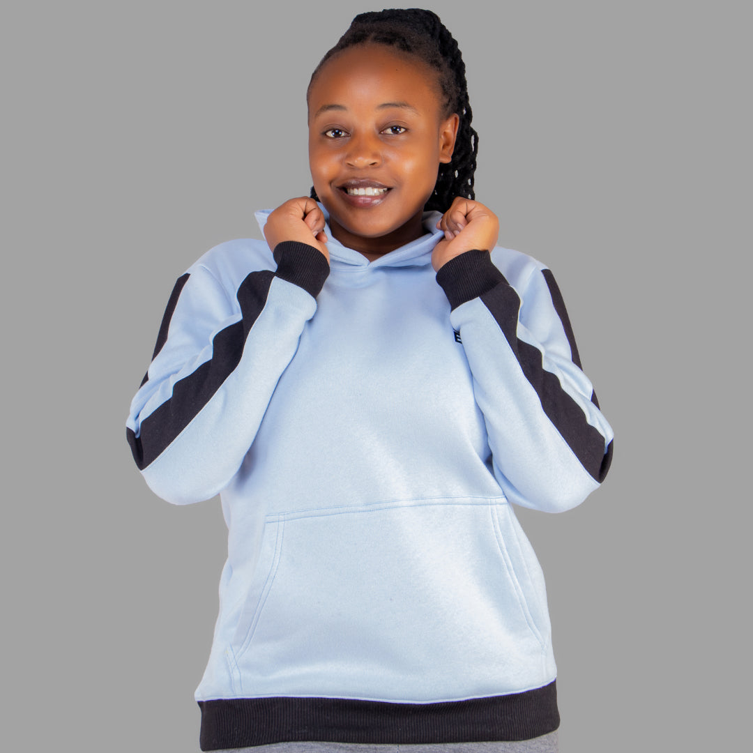 Exetwear Sky Blue Hoodie (Black Stripes)