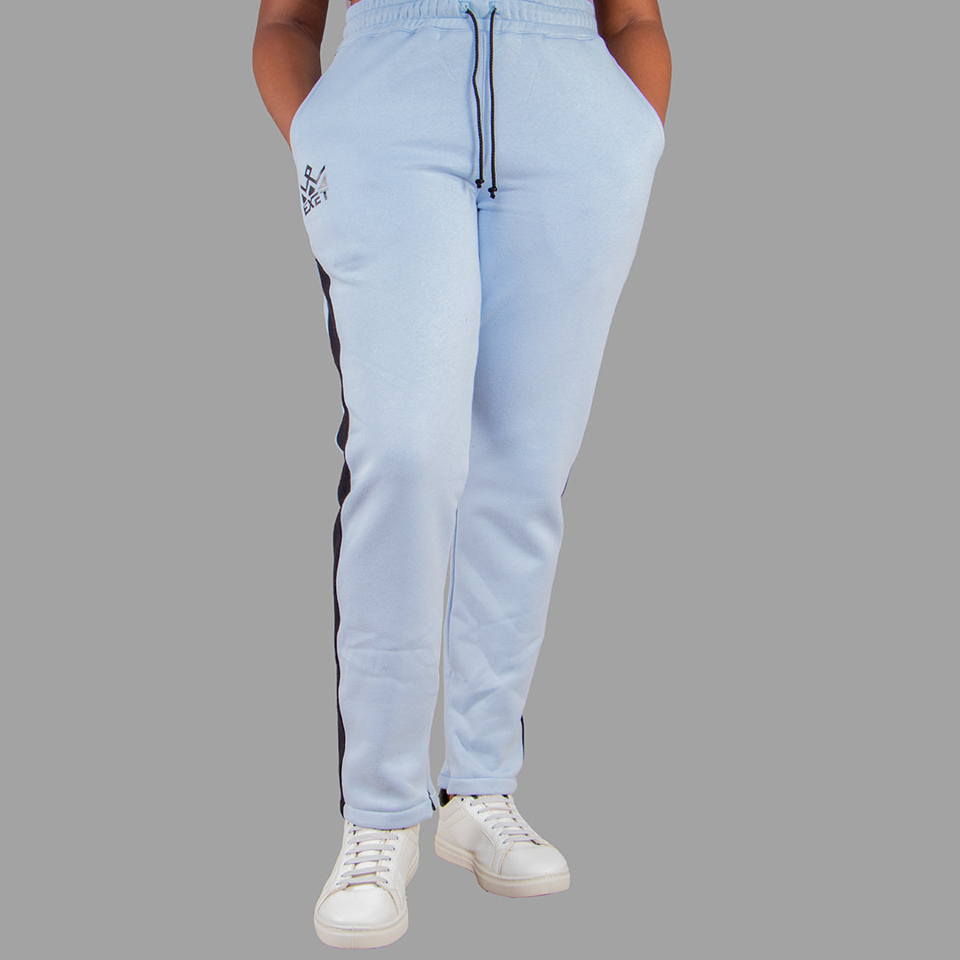 Exetwear Sky Blue Sweatpants (Black Stripes)