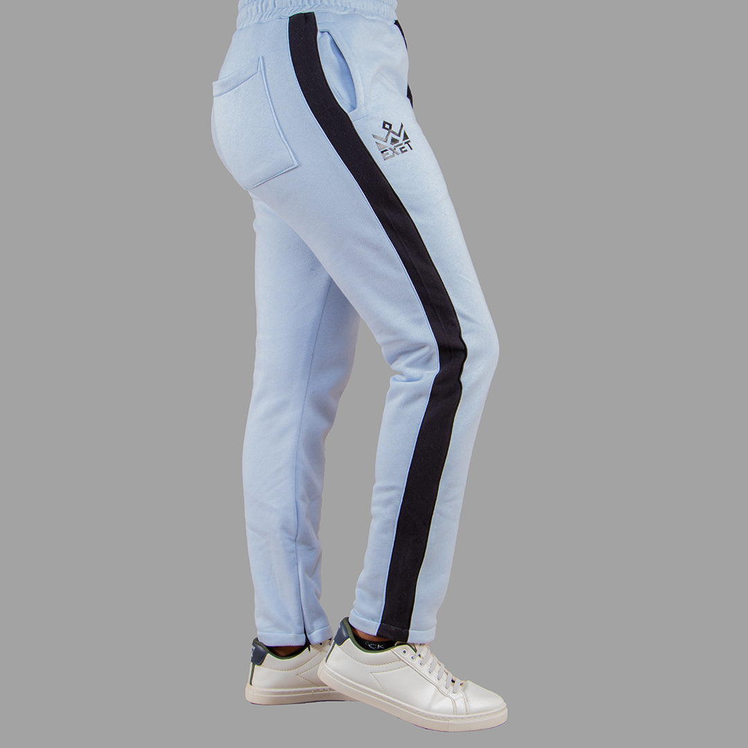 Exetwear Sky Blue Sweatpants (Black Stripes)