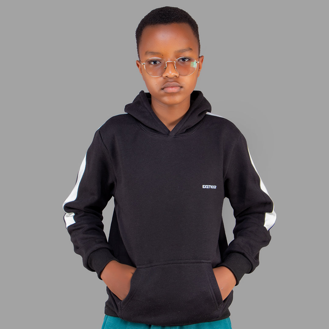 Exetwear Black/White Boys Hoodie