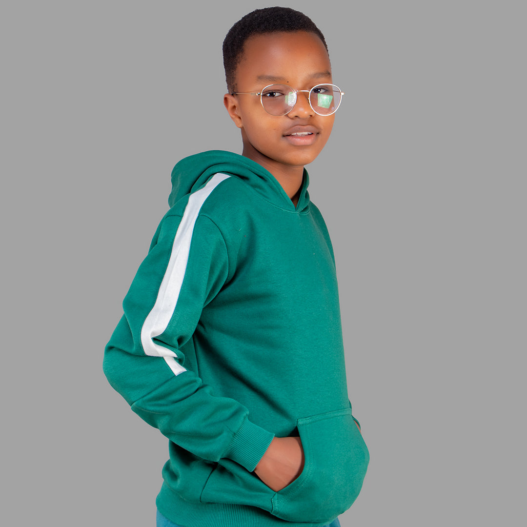 Exetwear Green/White Boys Hoodie