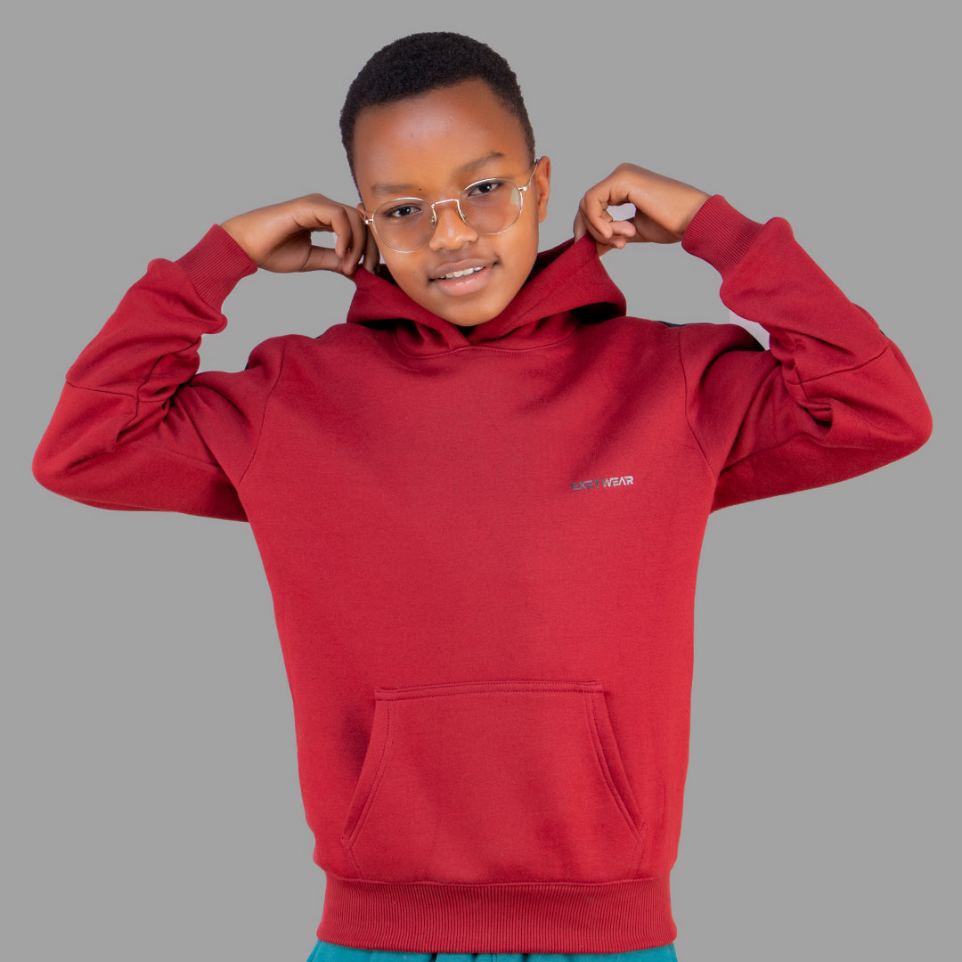 Exetwear Maroon/Black Boys Hoodie