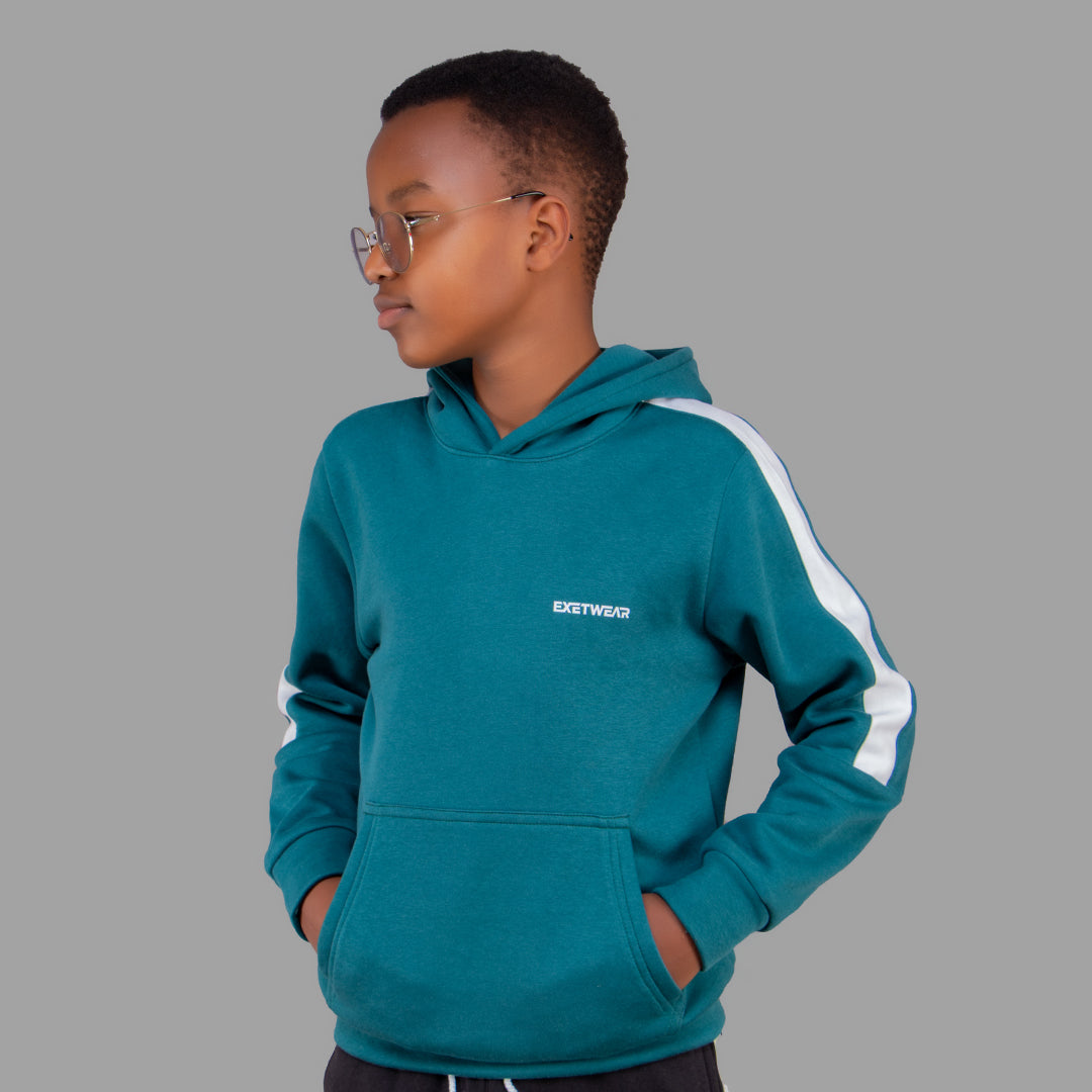 Exetwear Jade Green/White Boys Hoodie