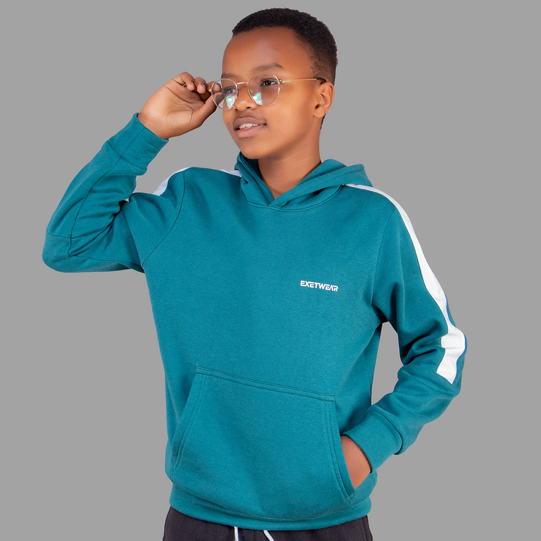 Exetwear Jade Green/White Boys Hoodie