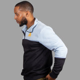 Men's Zip-Up Sweatshirt Set (Black/Navy Blue)