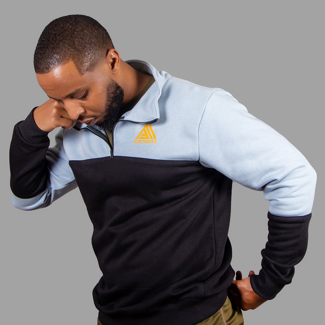 Men Sweatshirt (Black/Sky Blue)