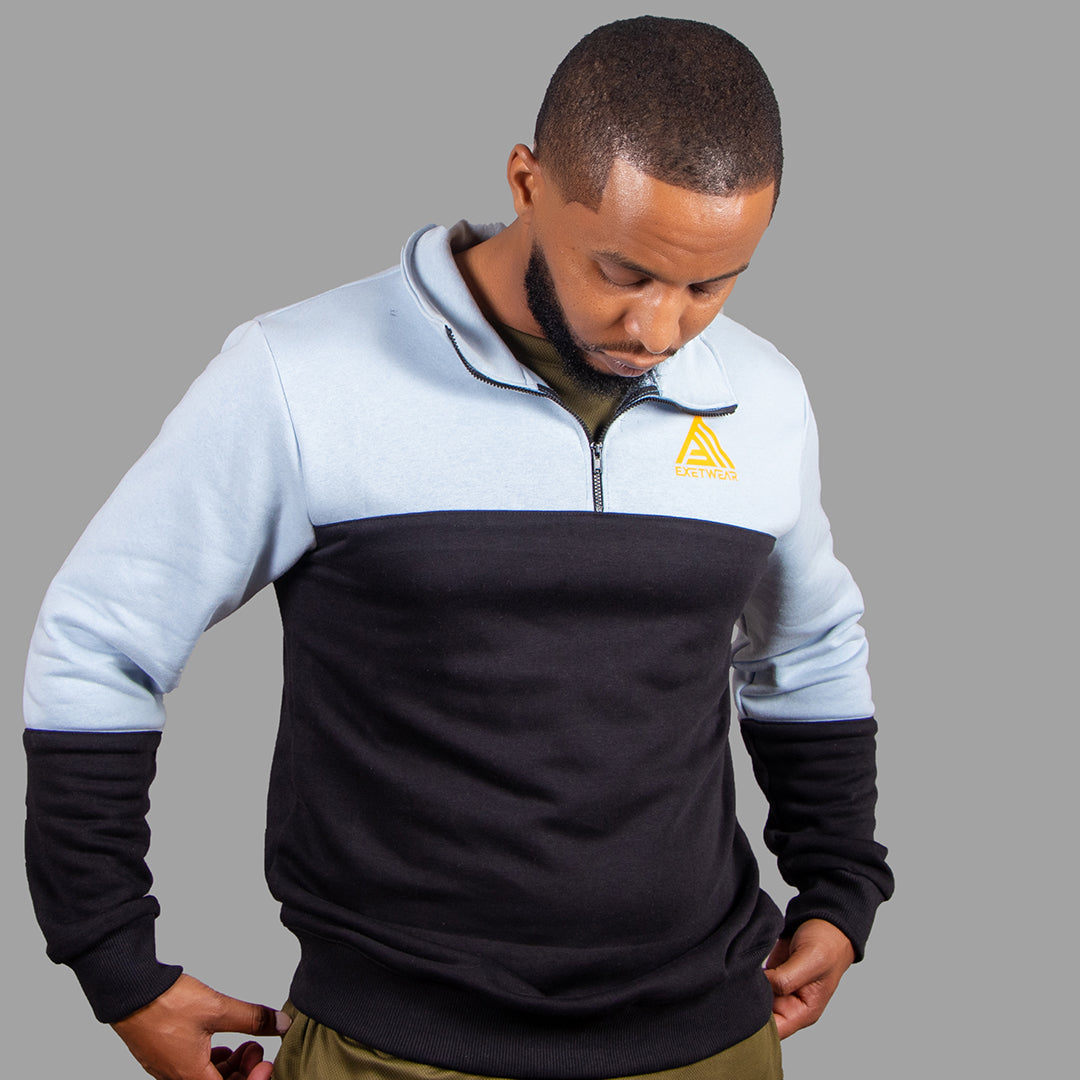 Men Sweatshirt (Black/Sky Blue)