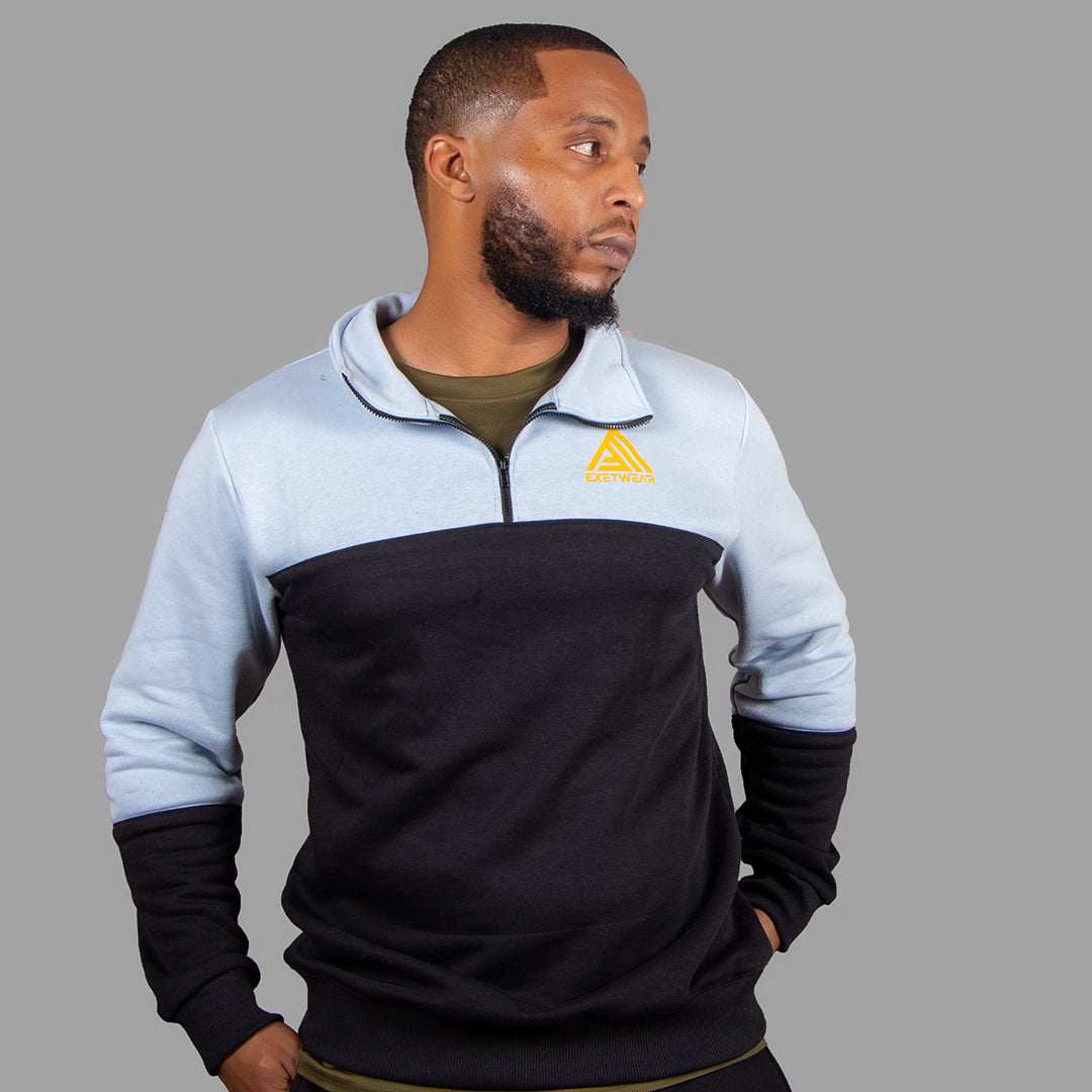 Men Sweatshirt (Black/Sky Blue)