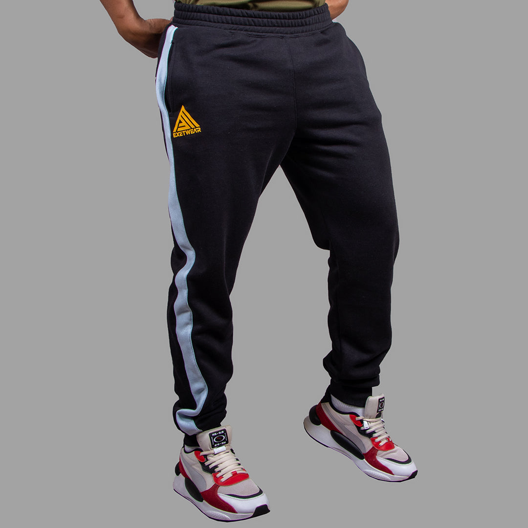 Men's Sweatpants (Black/Sky Blue)