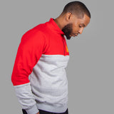 Men Sweatshirt (Light Grey/Red)