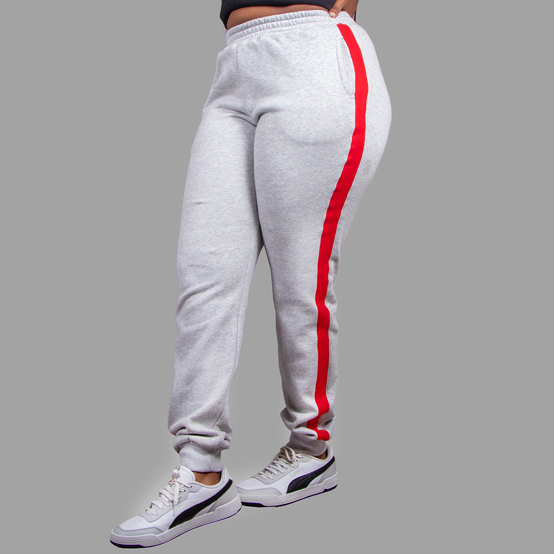 Women's Sweatpants (Light Grey/Red)