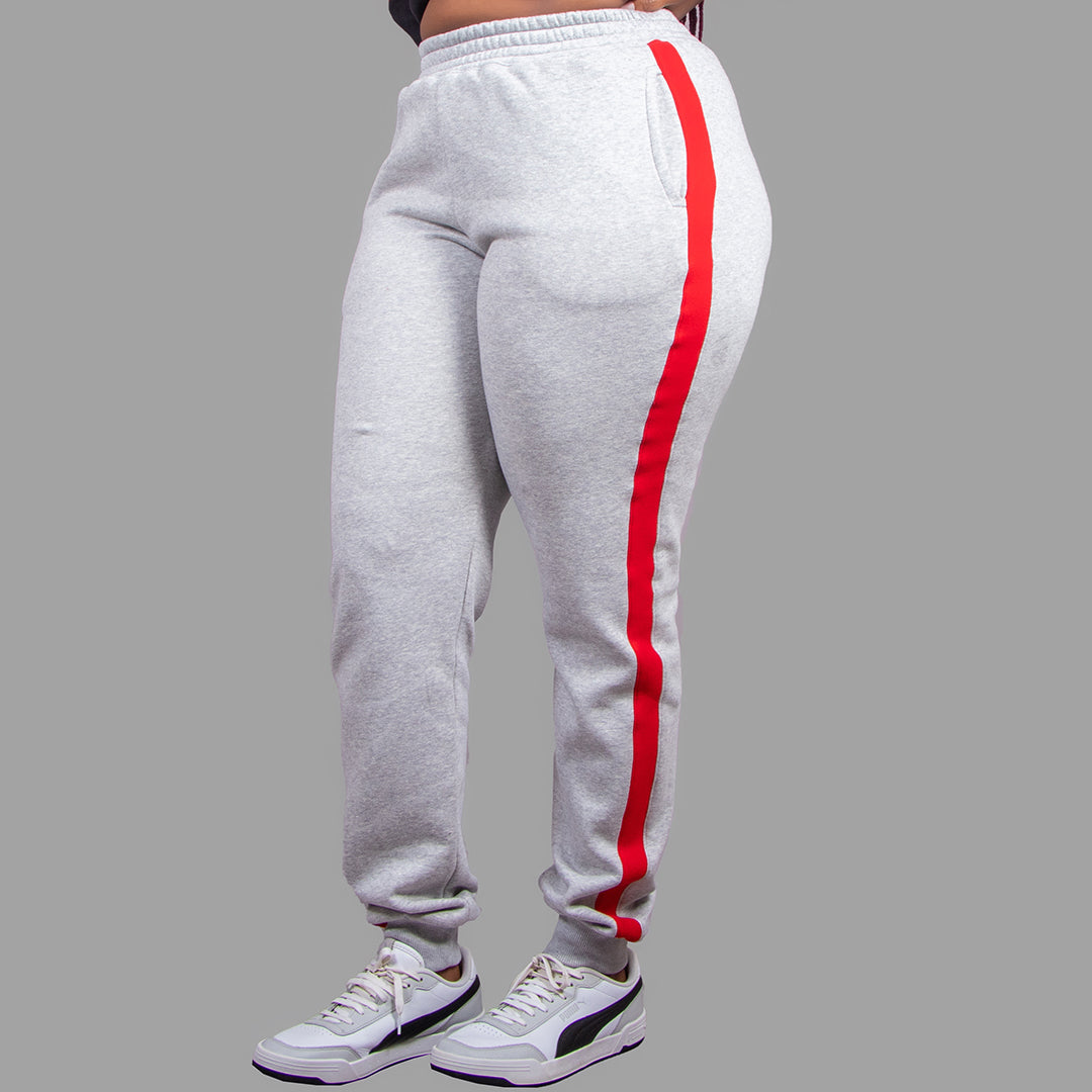 Women's Sweatpants (Light Grey/Red)