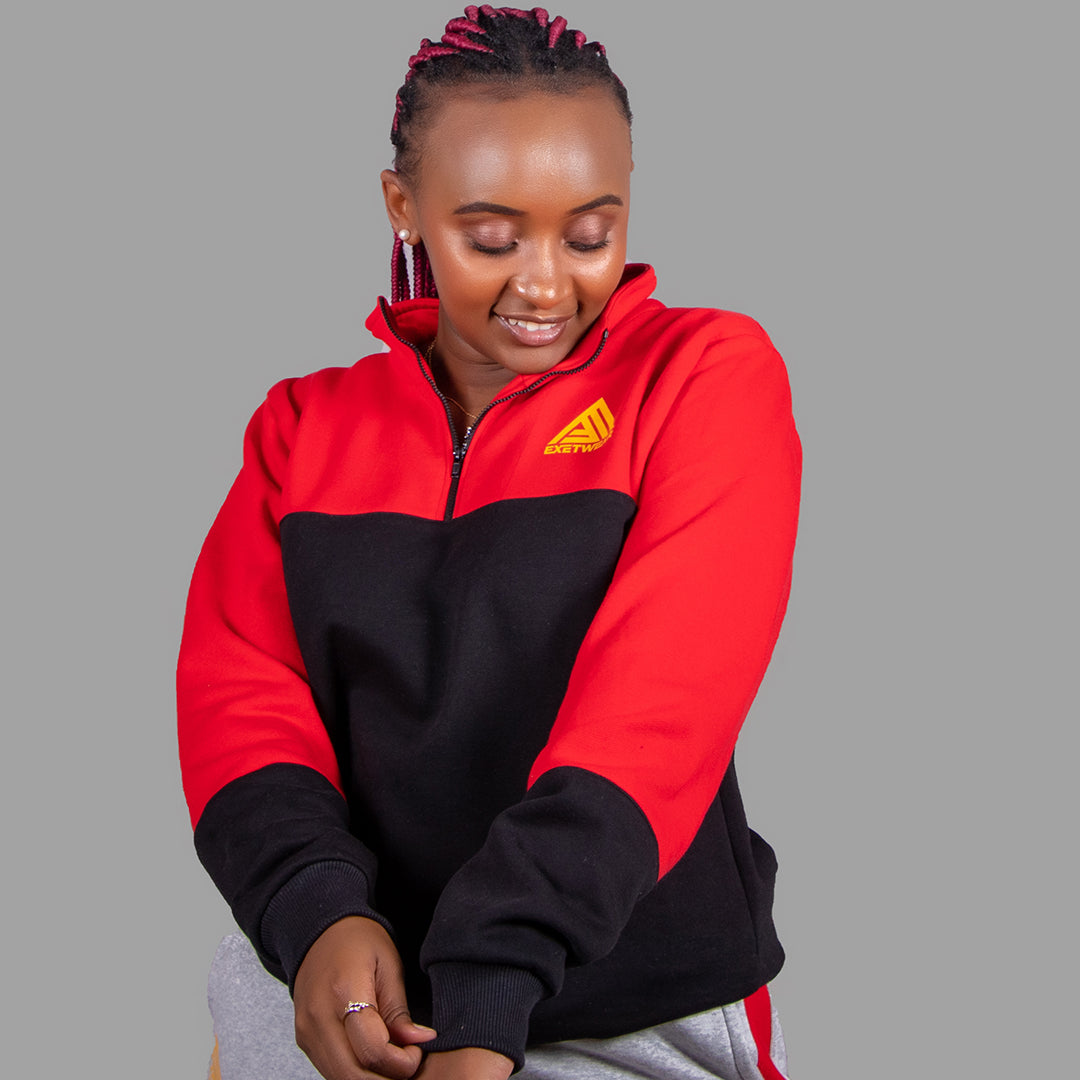 Women Sweatshirt (Black/Red).