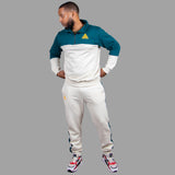 Men's Zip-Up Sweatshirt Set (Off-white/Blue Canard)