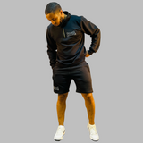Men sweatshirt and short set (Black)