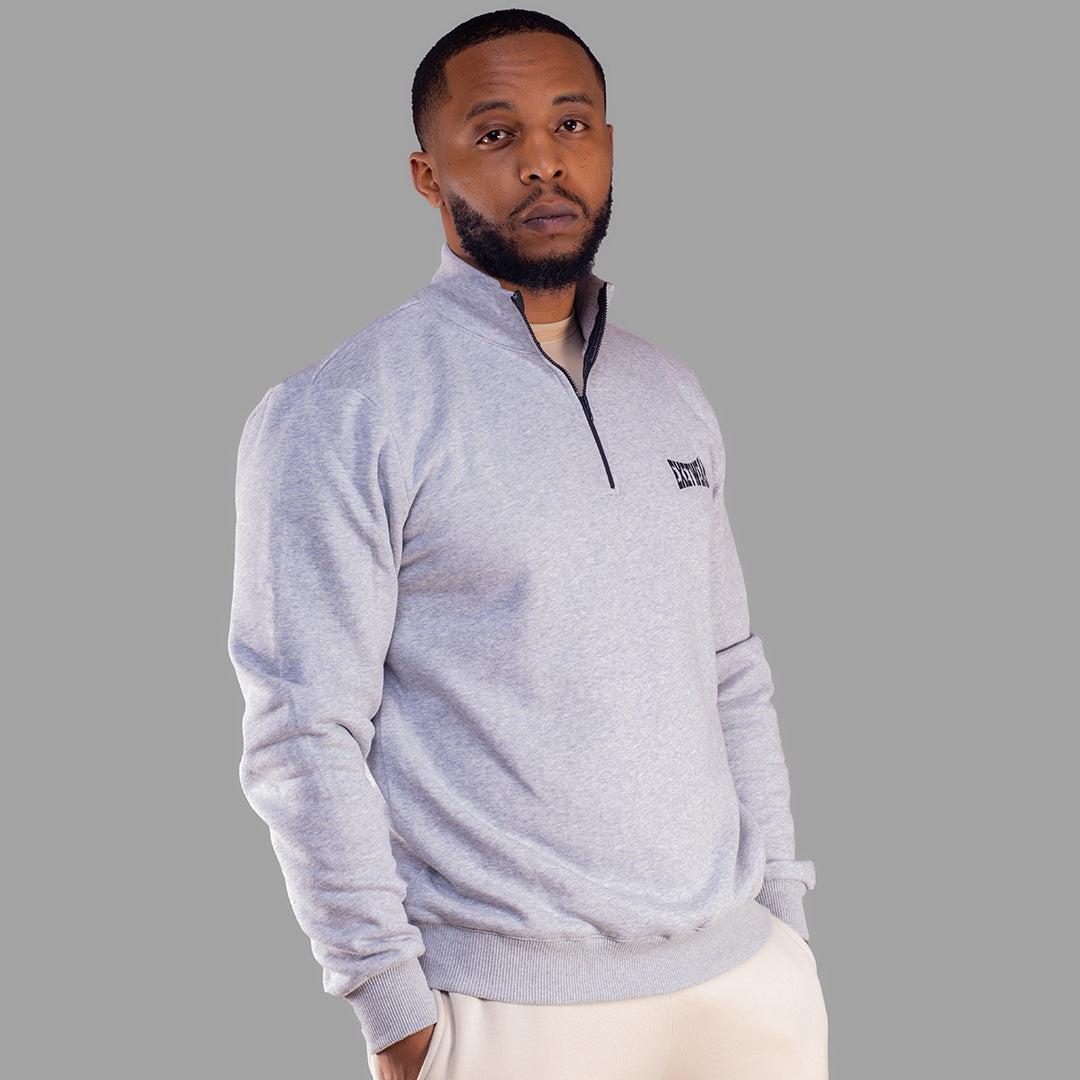 Men Zip-up sweatshirt set (Light Grey)