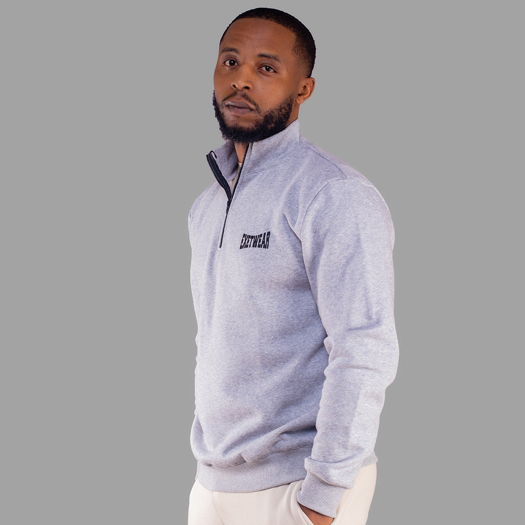 Men Zip-up sweatshirt set (Light Grey)