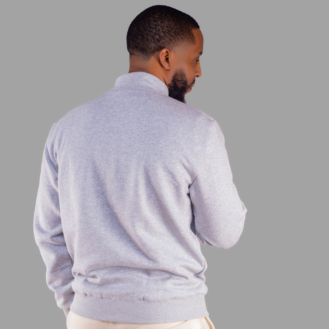 Men Zip-up sweatshirt set (Light Grey)