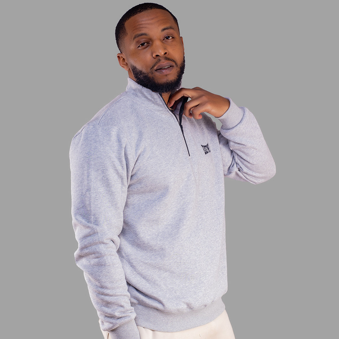 Men Zip-up sweatshirt set (Light Grey)