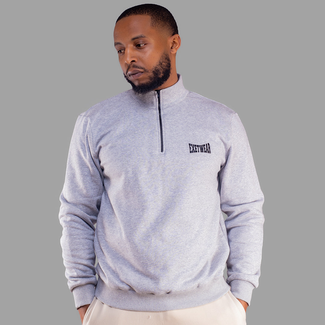 Men Zip-up sweatshirt set (Light Grey)