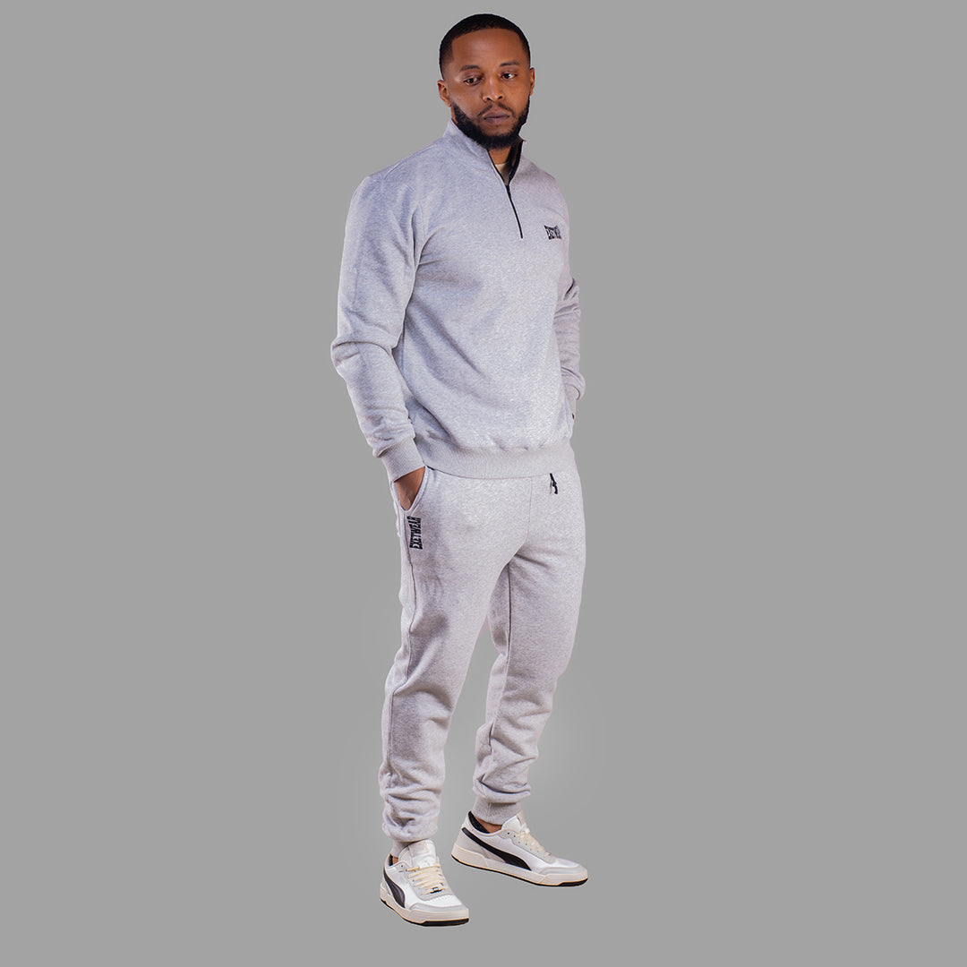 Men Zip-up sweatshirt set (Light Grey)