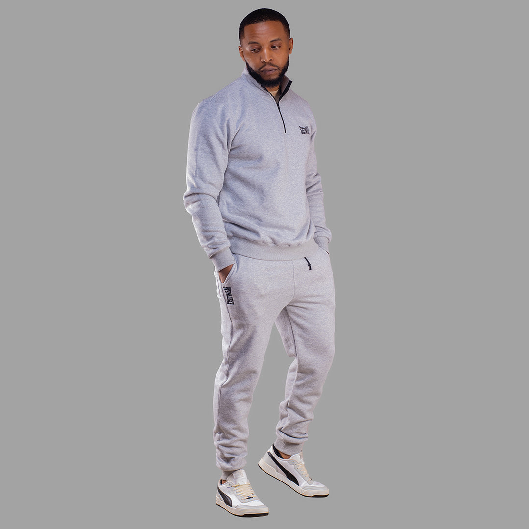 Men Zip-up sweatshirt set (Light Grey)